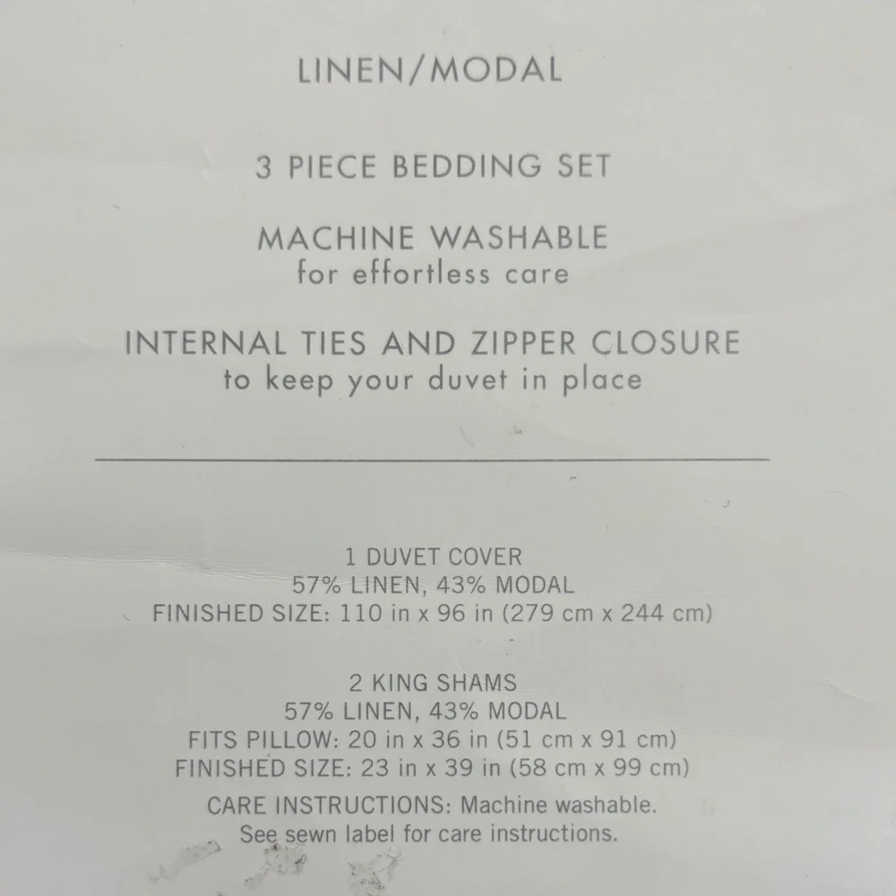 Hotel Collection Cream King Duvet Cover Set linen, Modal